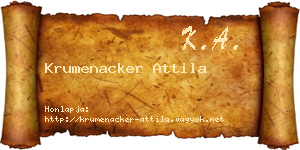 Krumenacker Attila névjegykártya